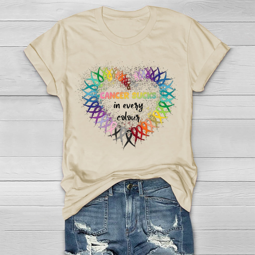Cancer Sucks In Every Color Healthwear T-shirt