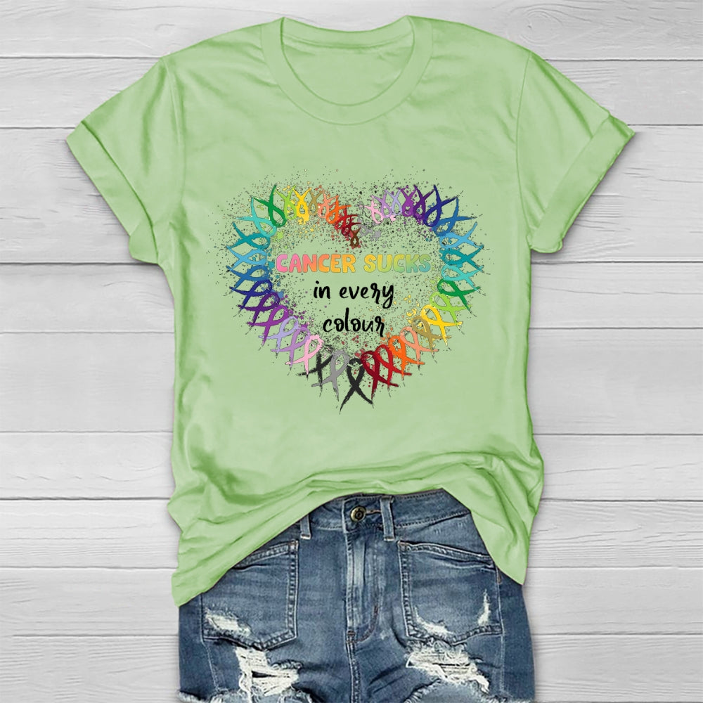 Cancer Sucks In Every Color Healthwear T-shirt