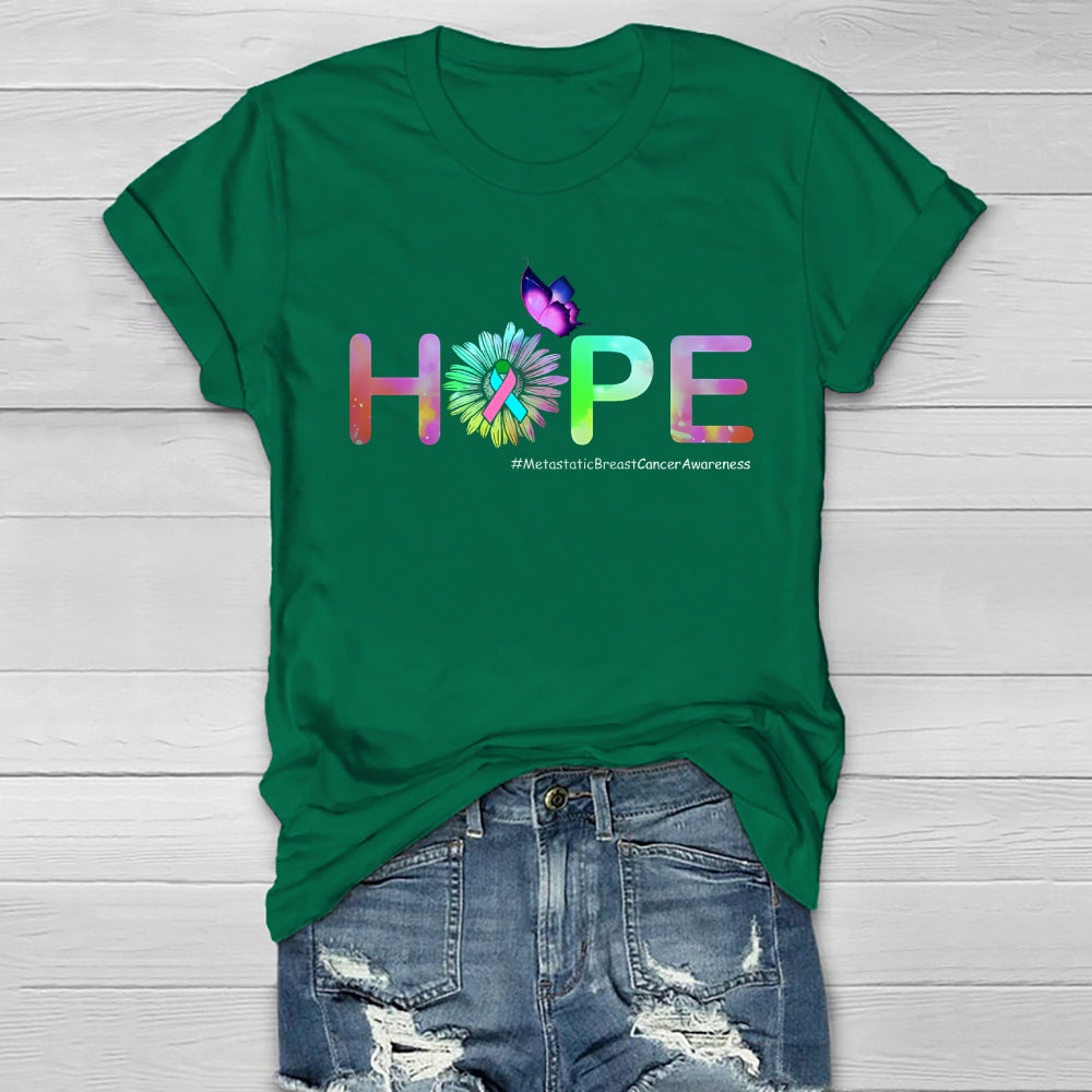 HOPE Butterfly Metastatic Breast Cancer Awareness Healthwear T-shirt