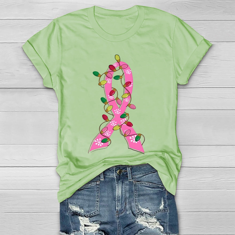 Pink Ribbon Christmas Healthwear T-shirt