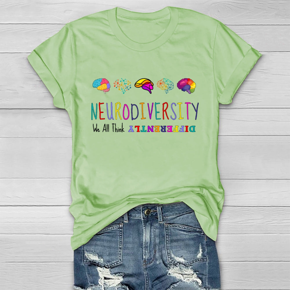 We All Think Differently Neurodiversity Healthwear T-shirt