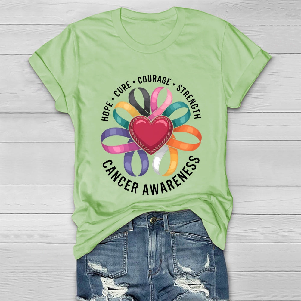 Cancer Awareness Love Hope Cure Courage Strength Healthwear T-shirt