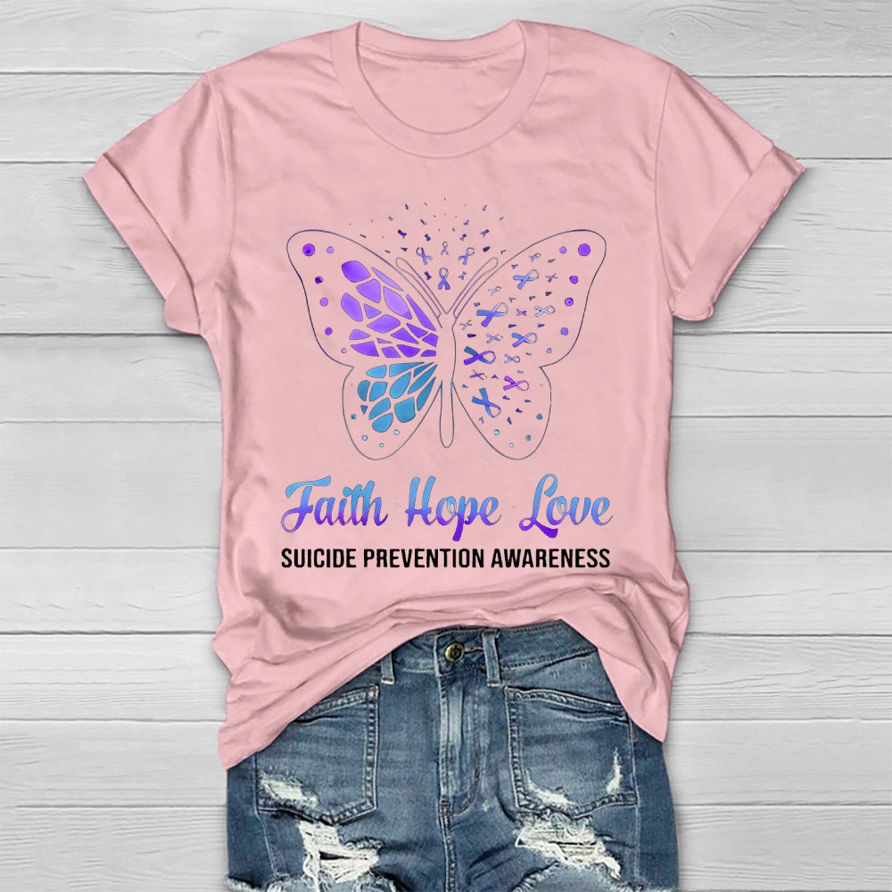 Faith Hope Love Suicide Prevention Awareness Healthwear T-shirt