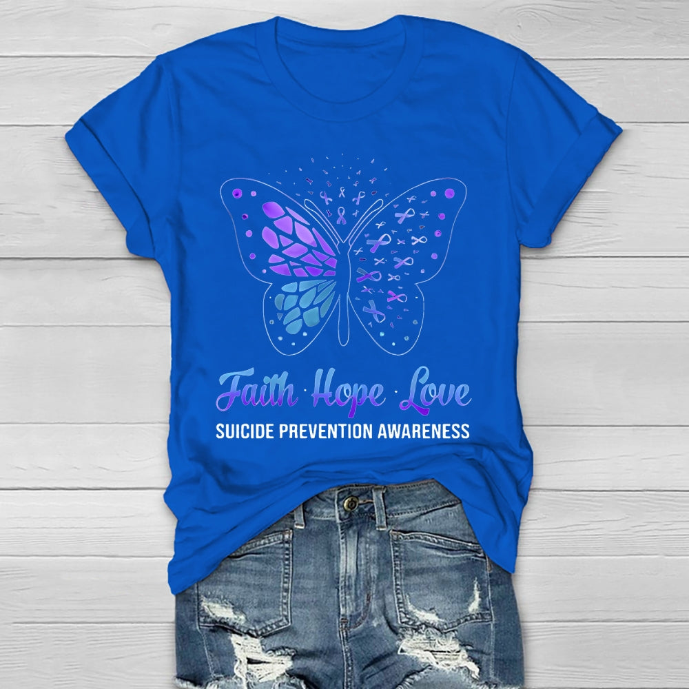 Faith Hope Love Suicide Prevention Awareness Healthwear T-shirt