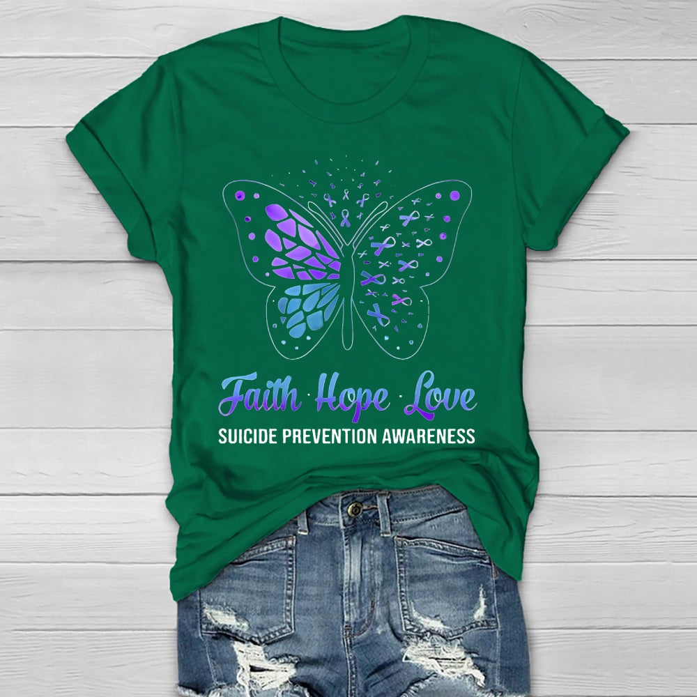 Faith Hope Love Suicide Prevention Awareness Healthwear T-shirt