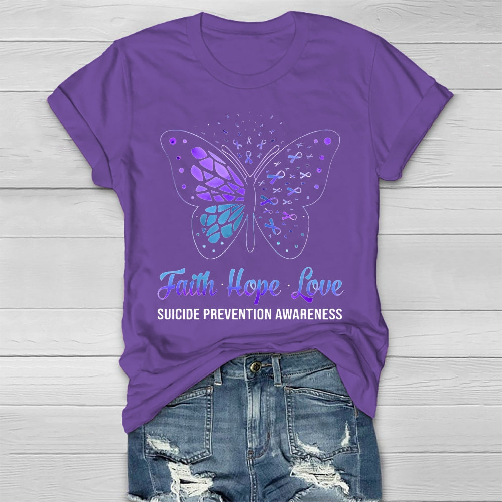 Faith Hope Love Suicide Prevention Awareness Healthwear T-shirt