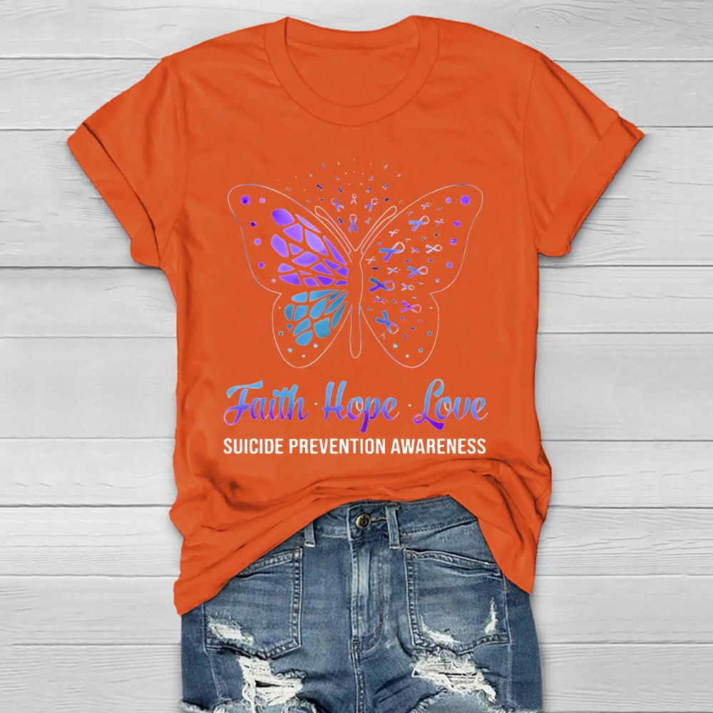 Faith Hope Love Suicide Prevention Awareness Healthwear T-shirt