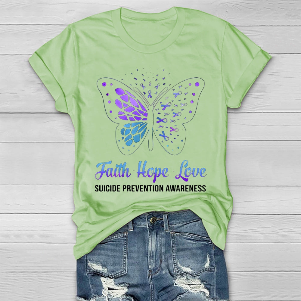 Faith Hope Love Suicide Prevention Awareness Healthwear T-shirt