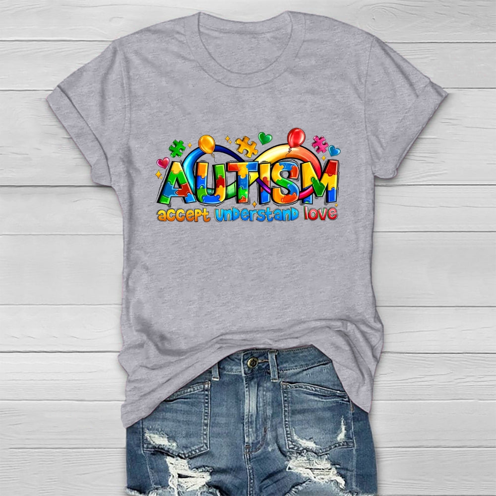 Accept Understand Love Neurodiversity Infinity Autism Healthwear T-shirt