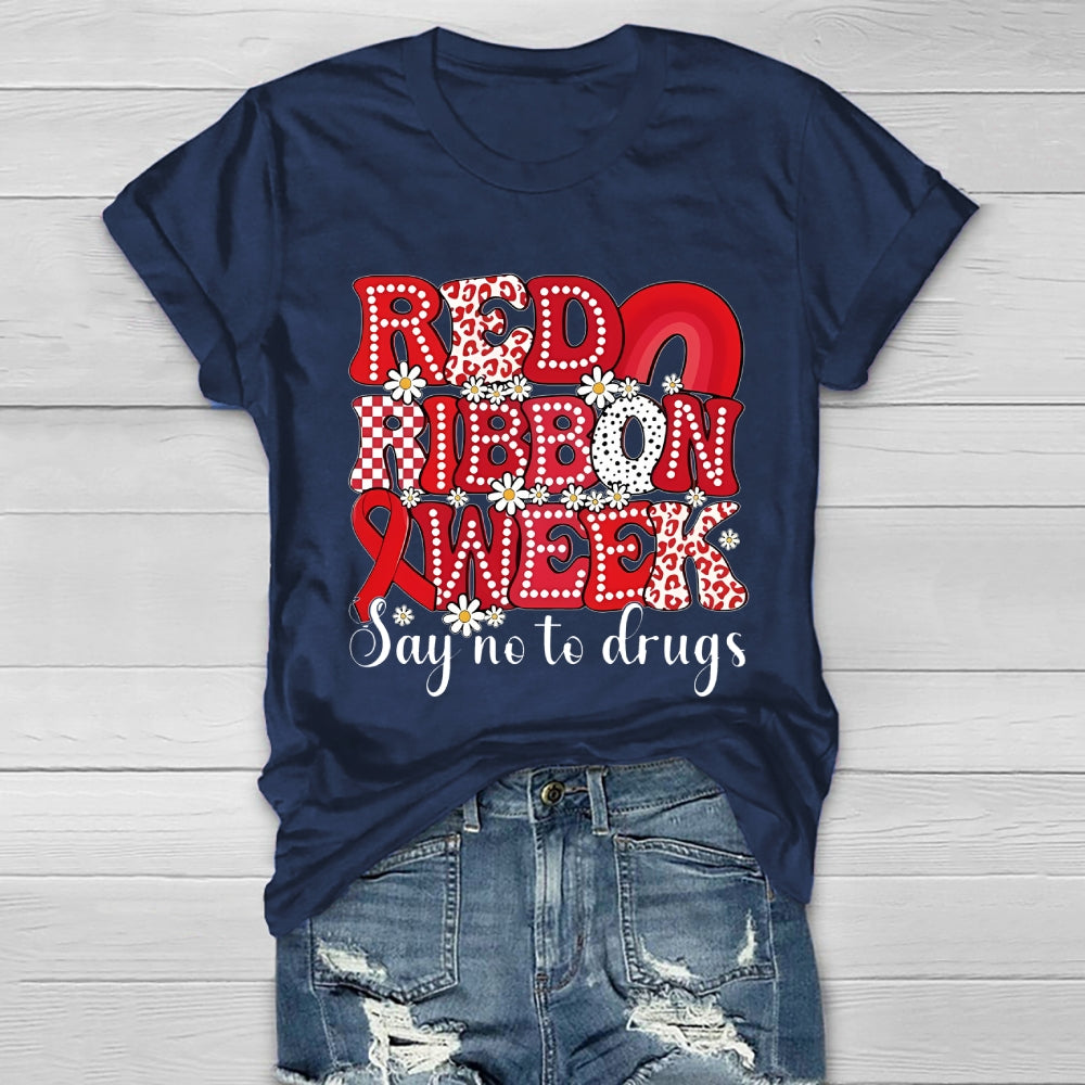 Red Ribbon Week Say No To Drugs Healthwear T-shirt