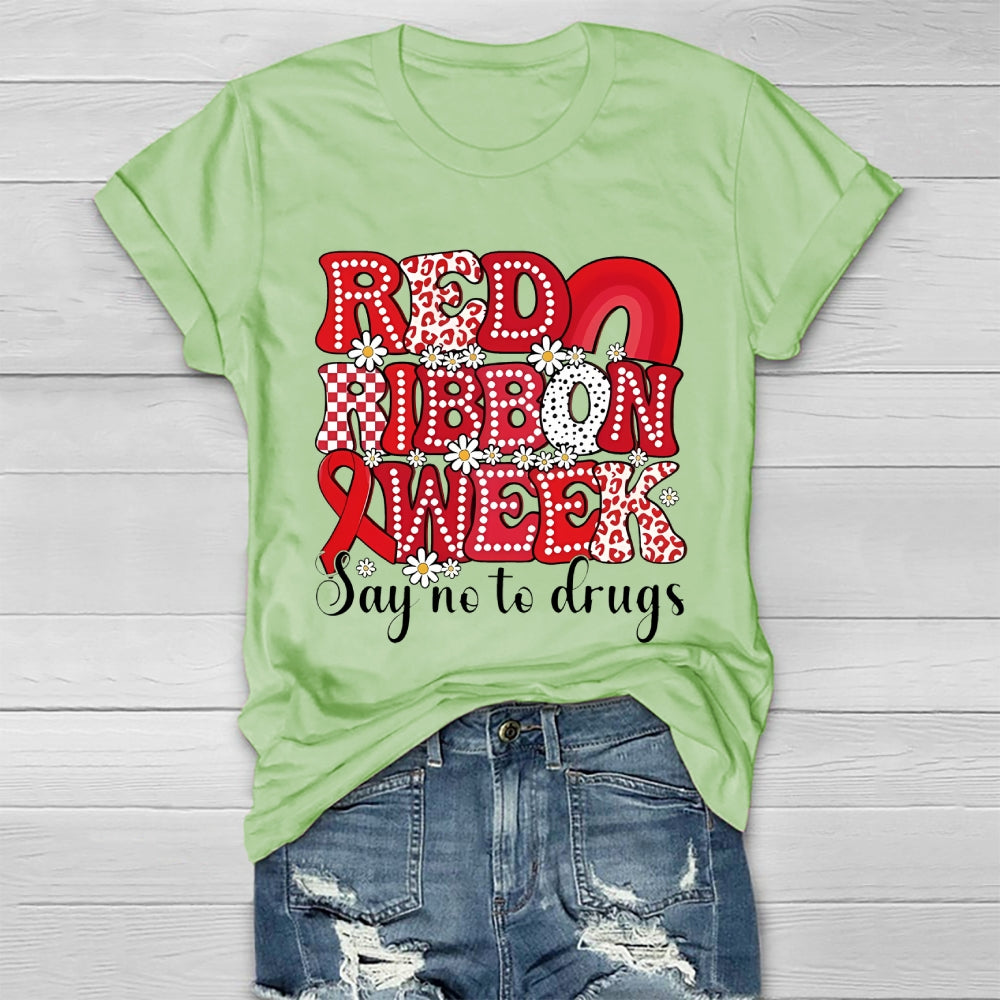 Red Ribbon Week Say No To Drugs Healthwear T-shirt