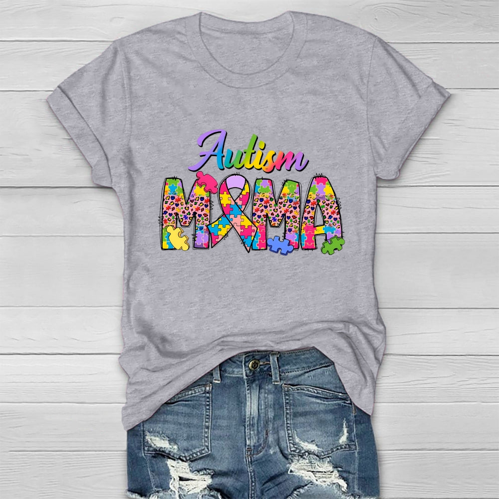 Autism Mama Colorful Puzzle Healthwear T-shirt