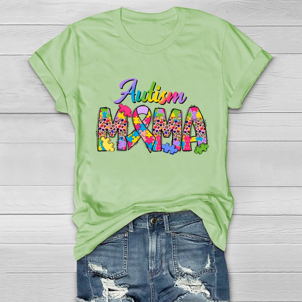 Autism Mama Colorful Puzzle Healthwear T-shirt