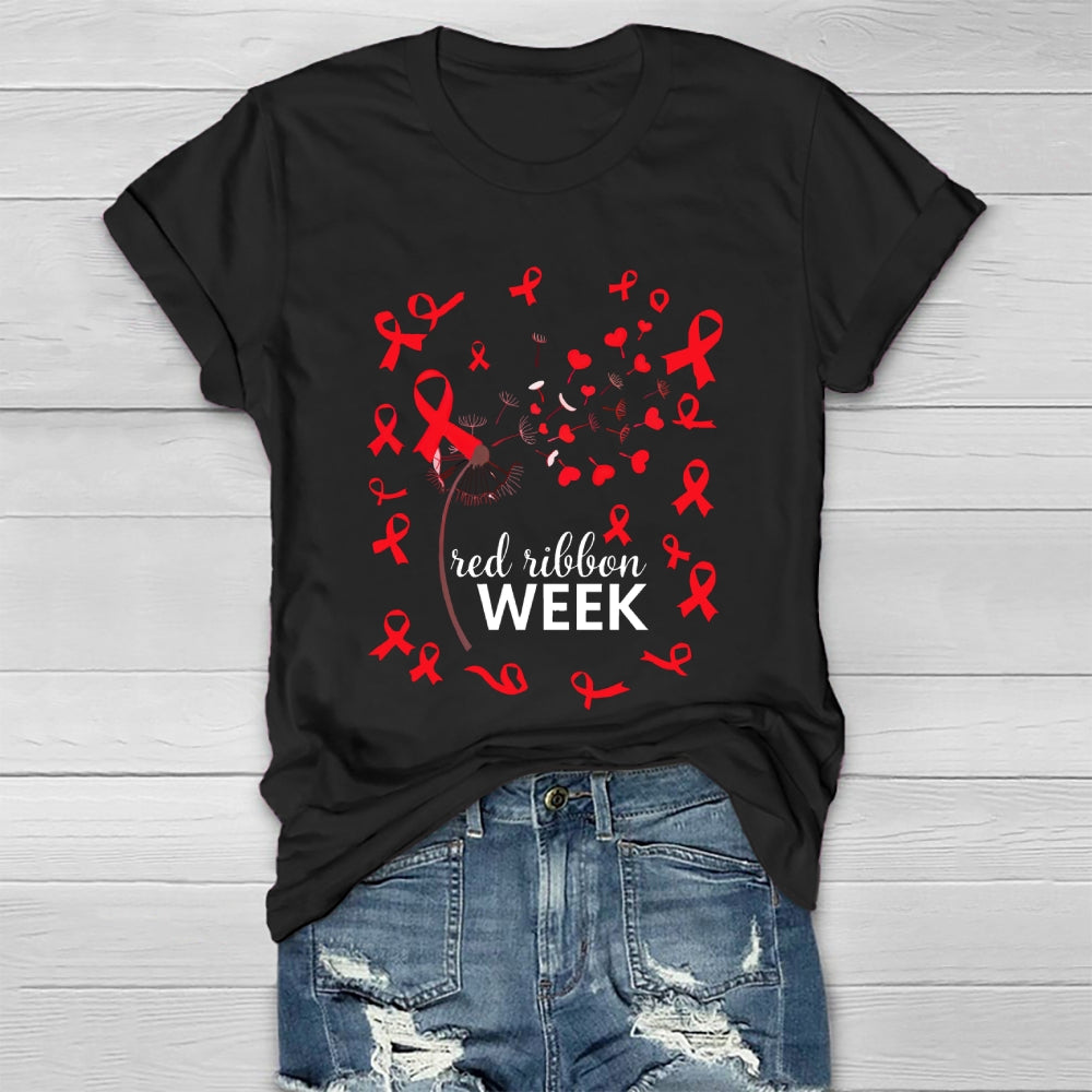 Red Ribbon Week Dandelion Healthwear T-shirt