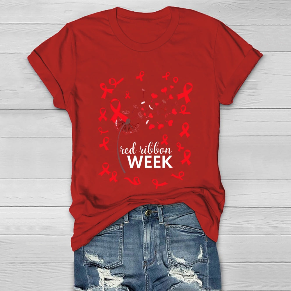 Red Ribbon Week Dandelion Healthwear T-shirt