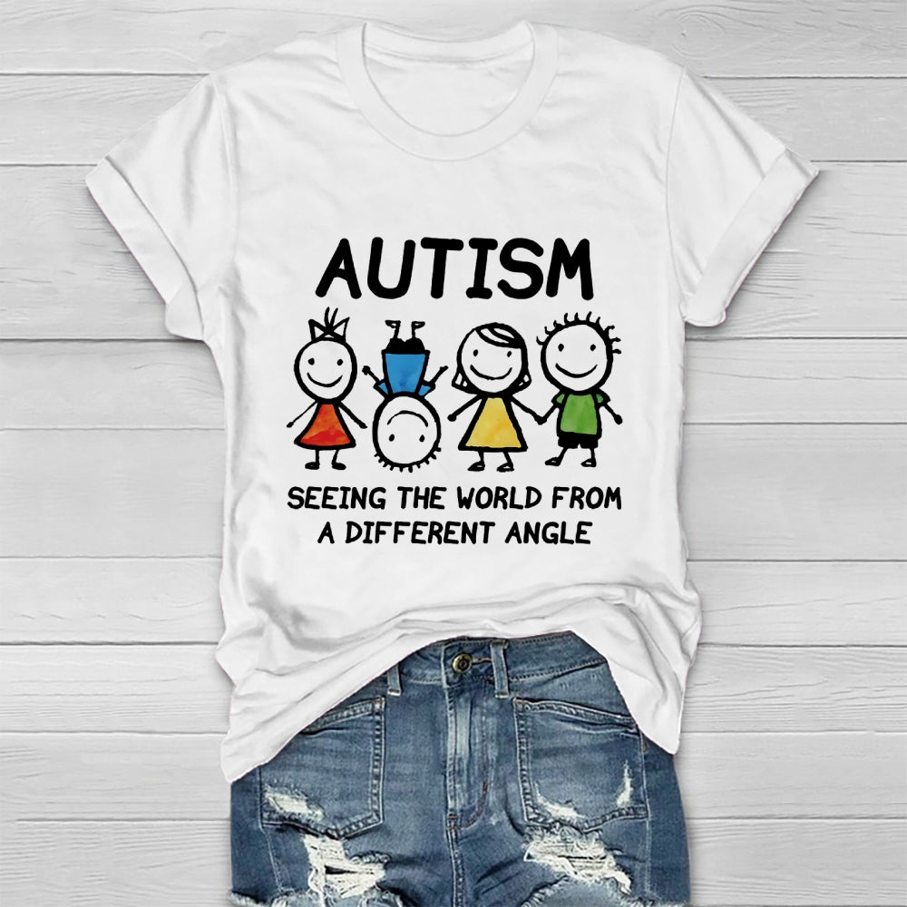Autism Seeing The World From A Different Angle Autism Gifts Healthwear T-shirt