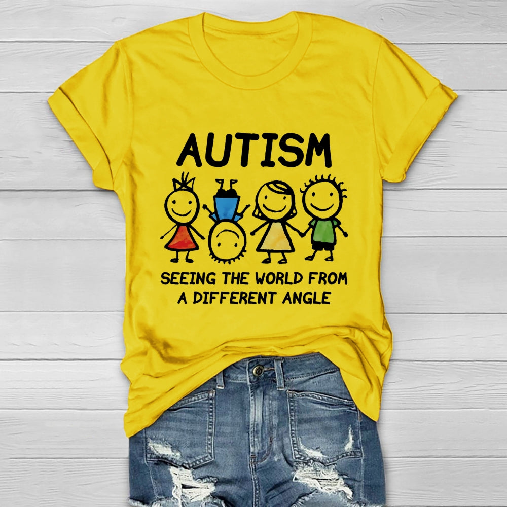 Autism Seeing The World From A Different Angle Autism Gifts Healthwear T-shirt