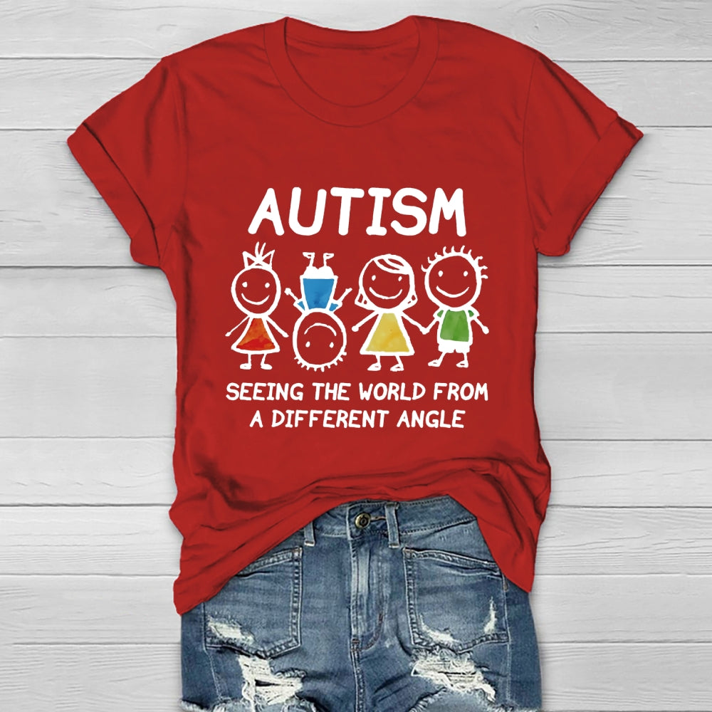 Autism Seeing The World From A Different Angle Autism Gifts Healthwear T-shirt