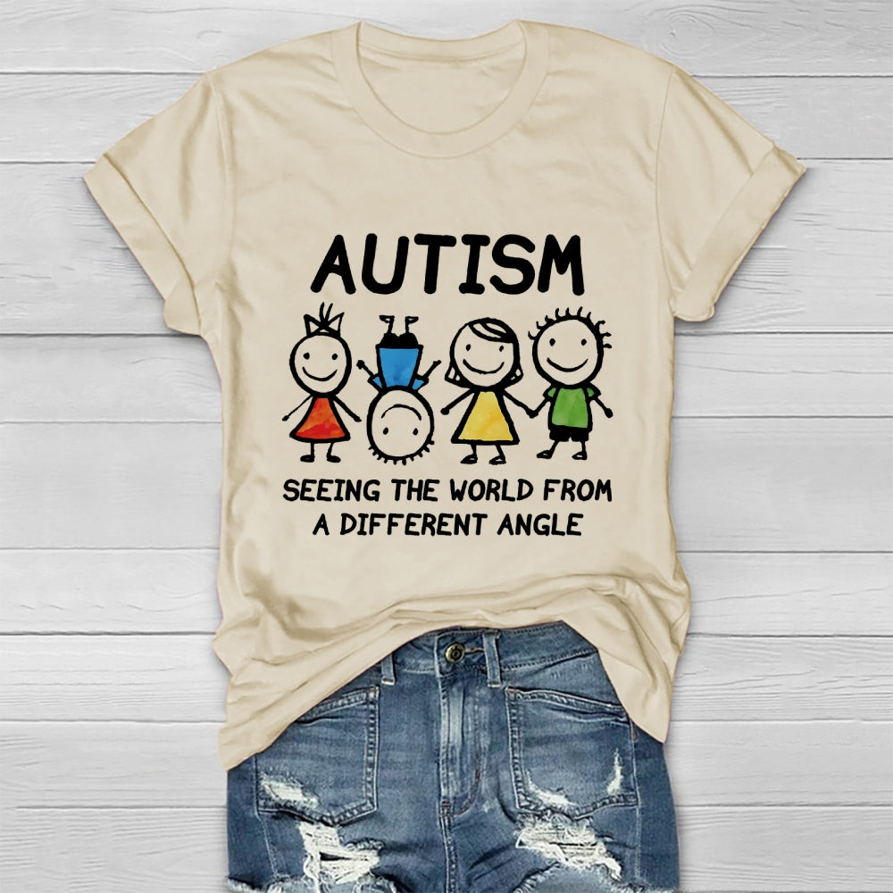 Autism Seeing The World From A Different Angle Autism Gifts Healthwear T-shirt