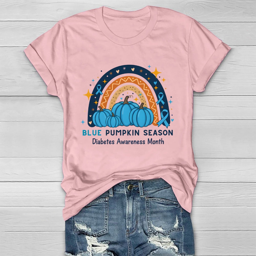 Blue Pumpkin Season Diabetes Awareness Month Healthwear T-shirt