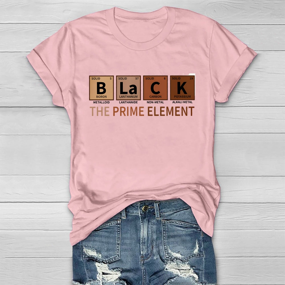 Black The Prime Element Healthwear T-shirt