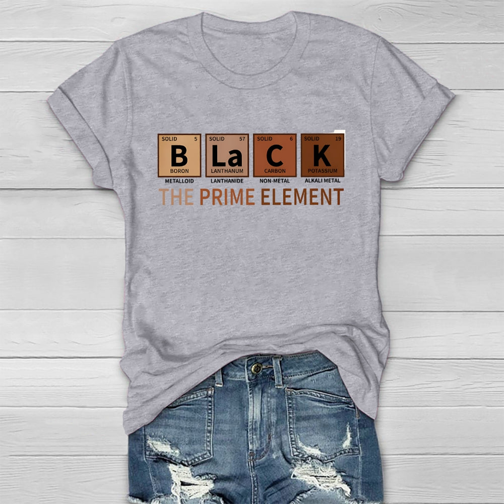 Black The Prime Element Healthwear T-shirt