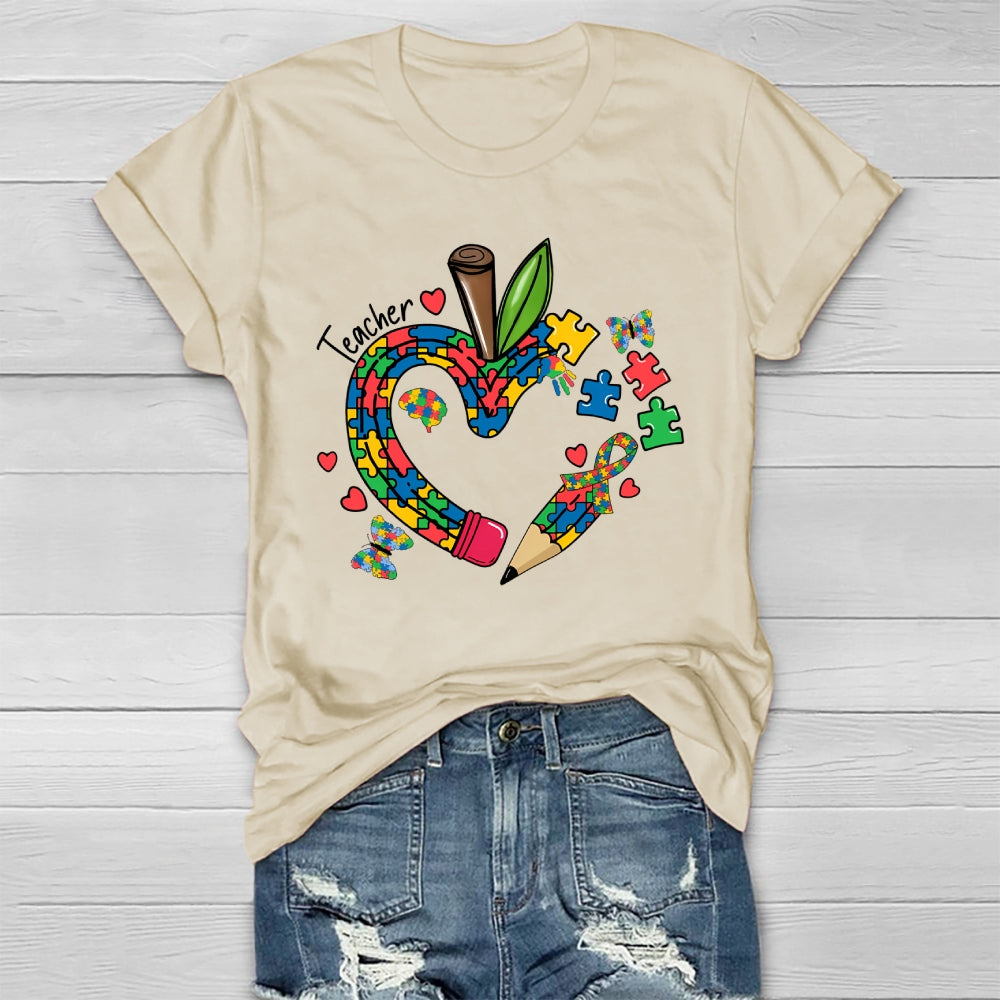 Teacher Puzzle Pencil Healthwear T-shirt