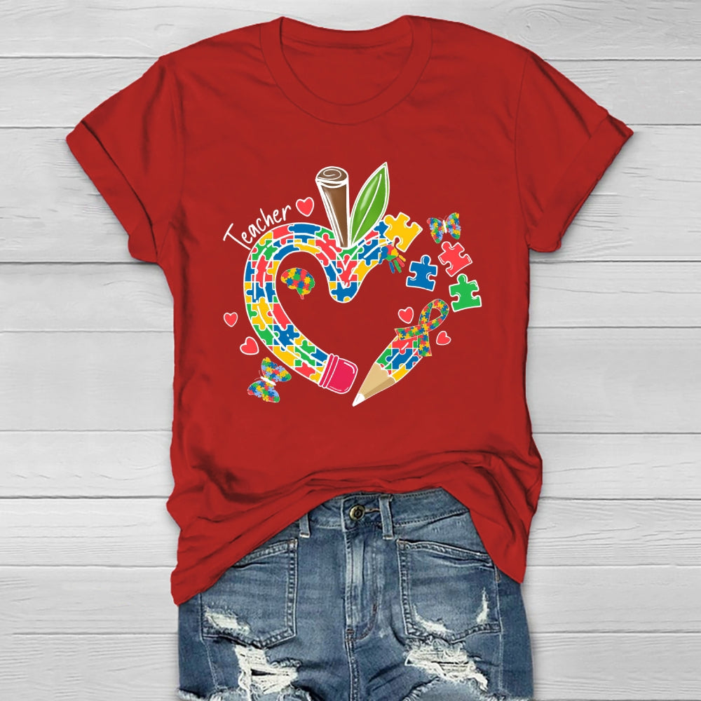 Teacher Puzzle Pencil Healthwear T-shirt