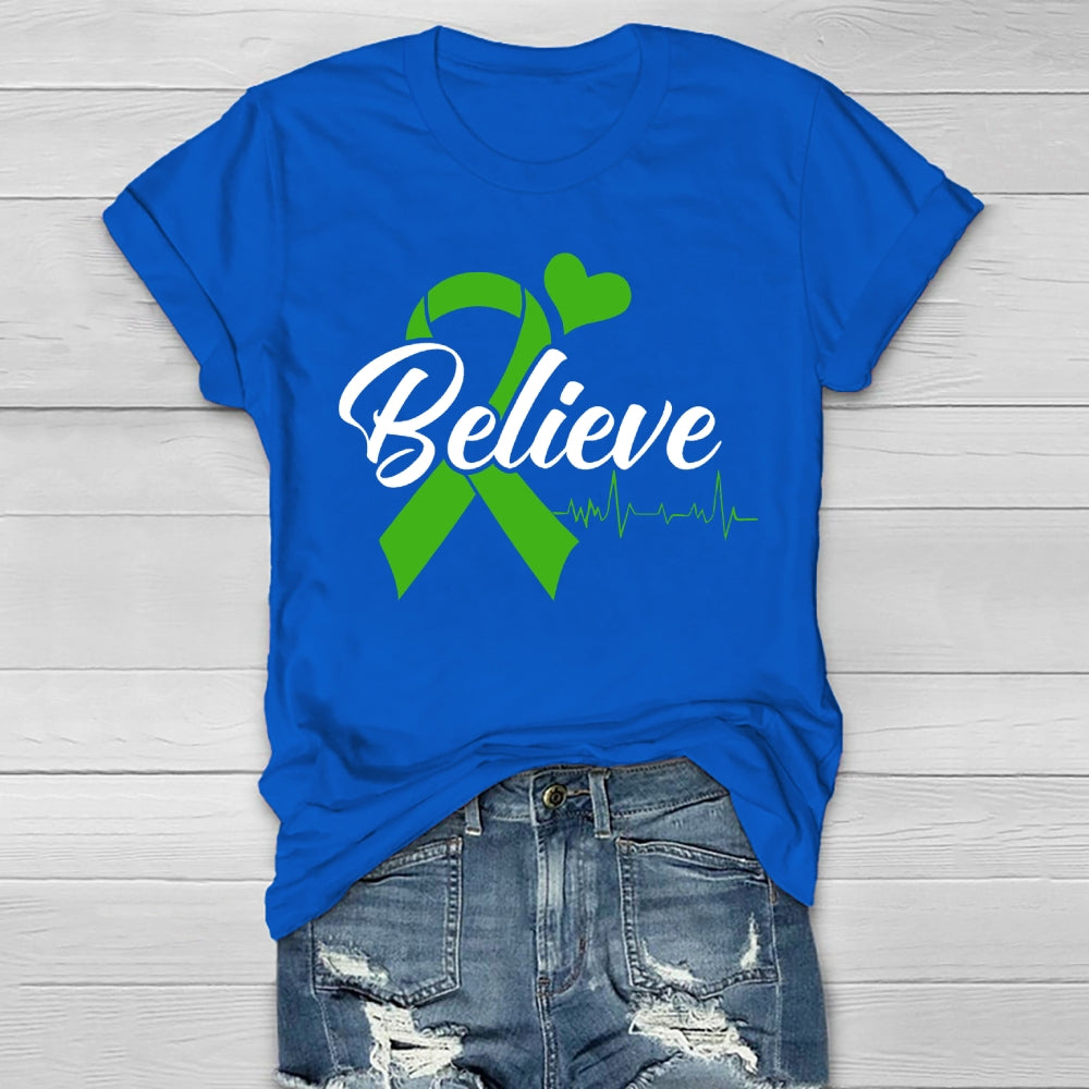 Believe Green Ribbon Healthwear T-shirt