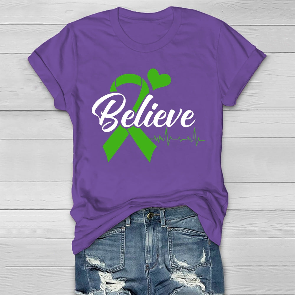 Believe Green Ribbon Healthwear T-shirt