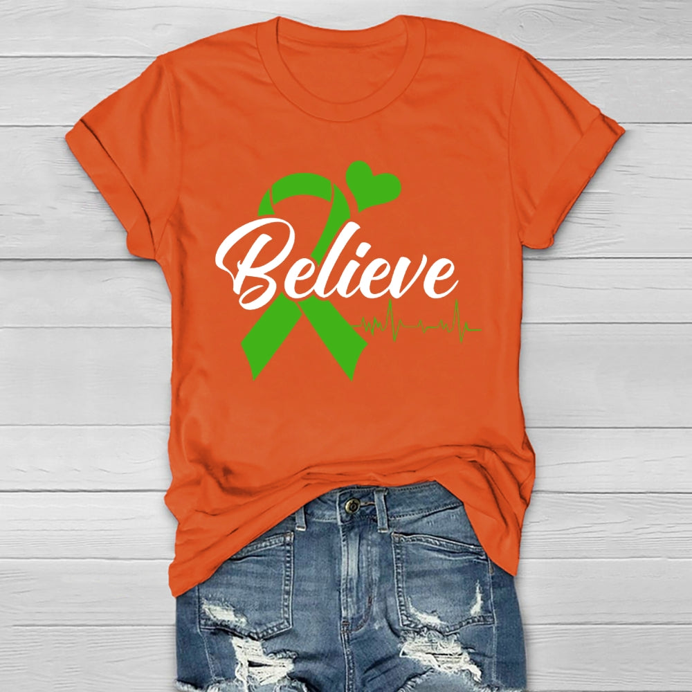 Believe Green Ribbon Healthwear T-shirt