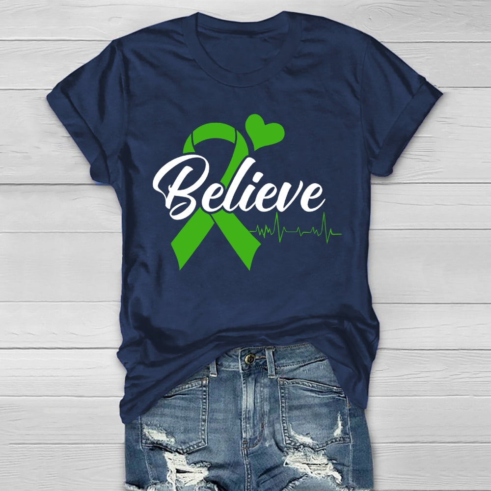 Believe Green Ribbon Healthwear T-shirt