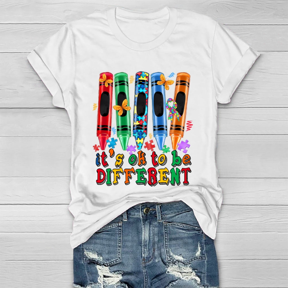It's Ok To Be Different Crayon Healthwear T-shirt