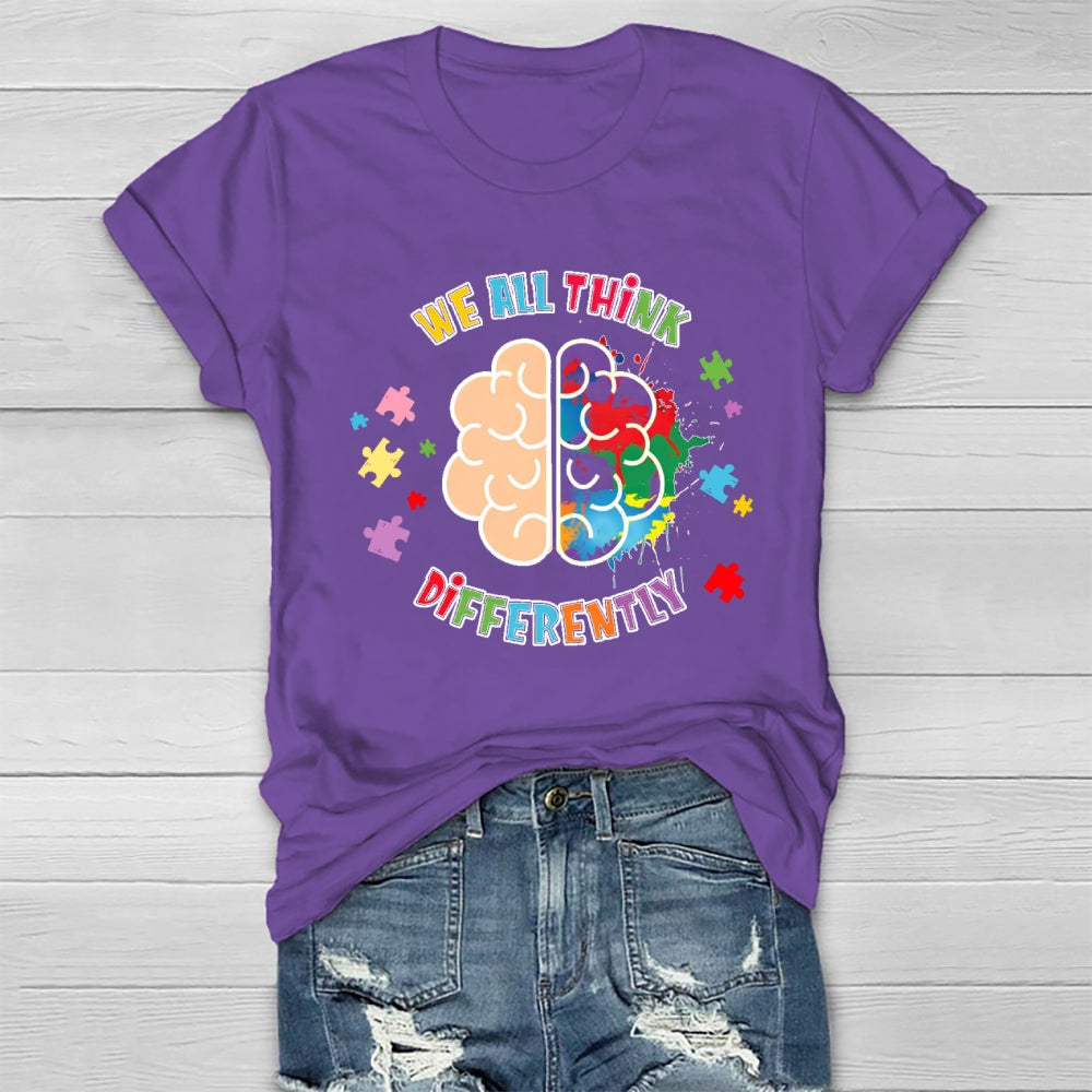 We All Think Differently Neurodiversity Healthwear T-shirt
