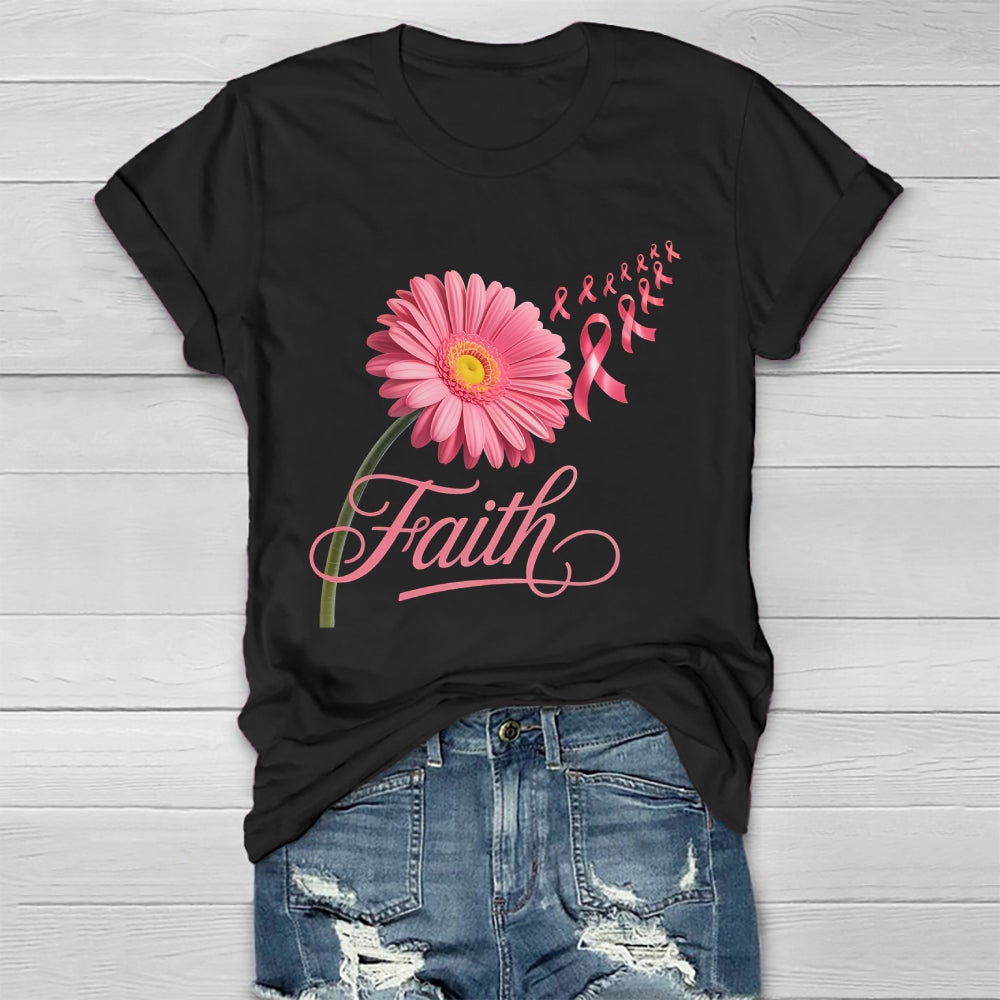 Faith Flower Pink Ribbon Healthwear T-shirt
