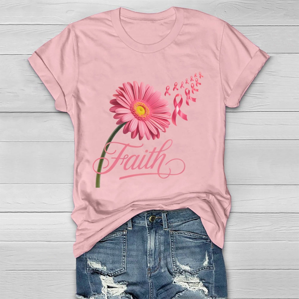 Faith Flower Pink Ribbon Healthwear T-shirt
