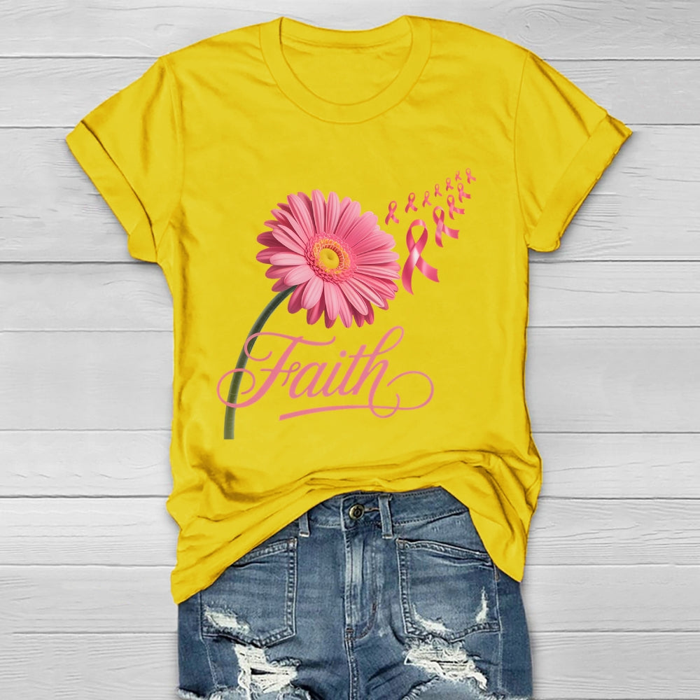 Faith Flower Pink Ribbon Healthwear T-shirt