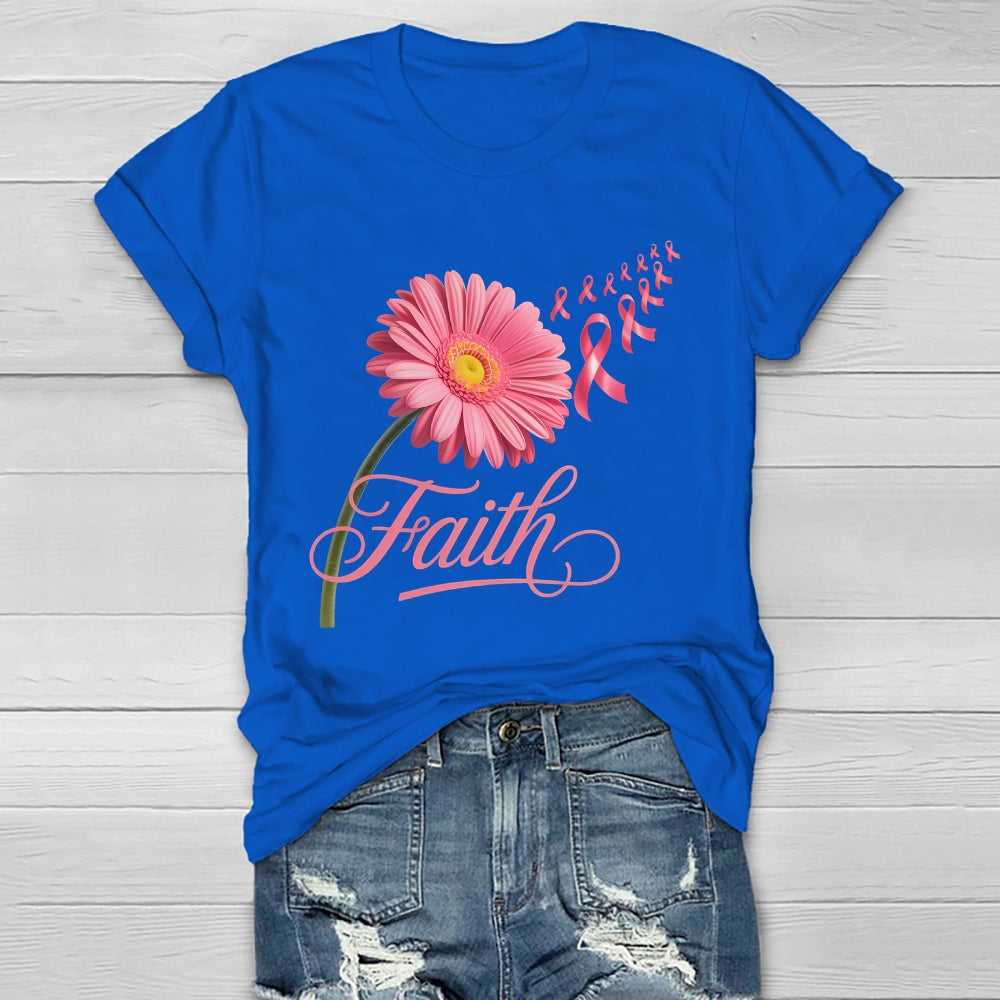 Faith Flower Pink Ribbon Healthwear T-shirt