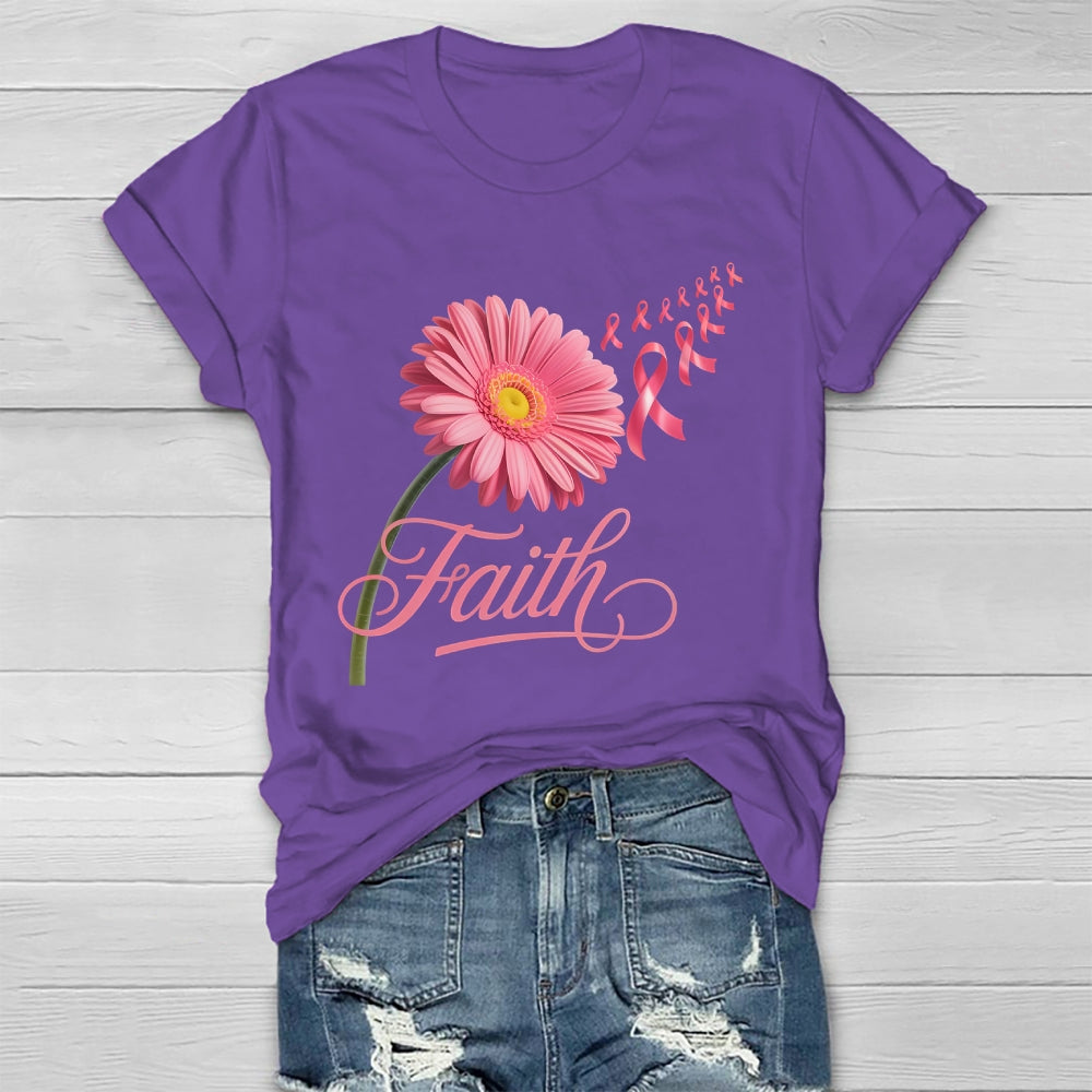Faith Flower Pink Ribbon Healthwear T-shirt