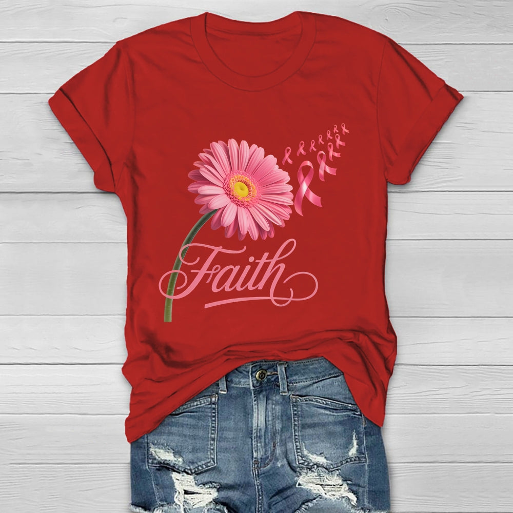 Faith Flower Pink Ribbon Healthwear T-shirt