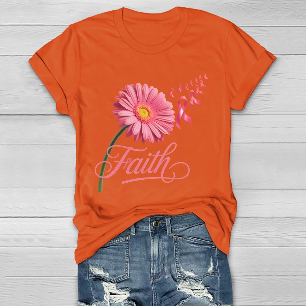 Faith Flower Pink Ribbon Healthwear T-shirt