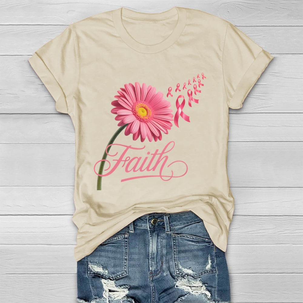 Faith Flower Pink Ribbon Healthwear T-shirt
