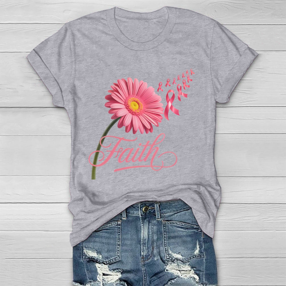 Faith Flower Pink Ribbon Healthwear T-shirt