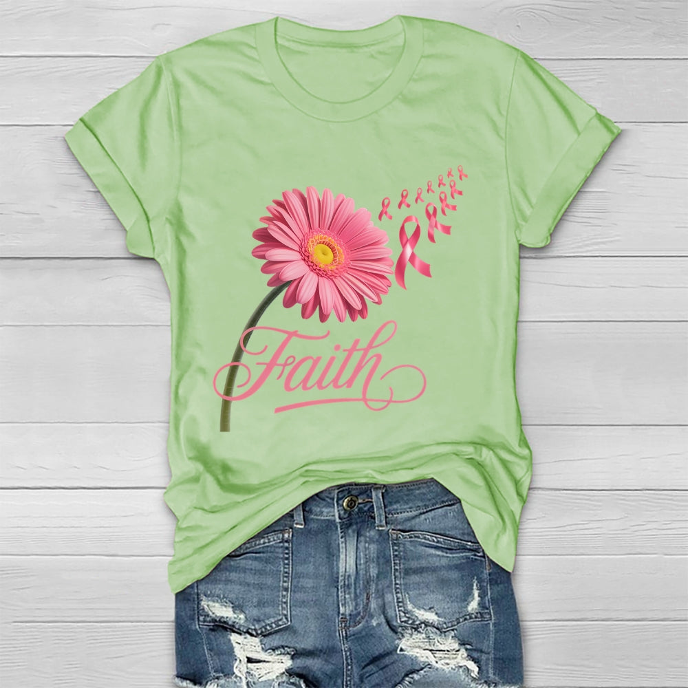 Faith Flower Pink Ribbon Healthwear T-shirt