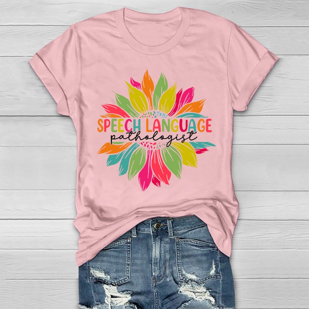 Speech Language Pathologist Sunflower Healthwear T-shirt