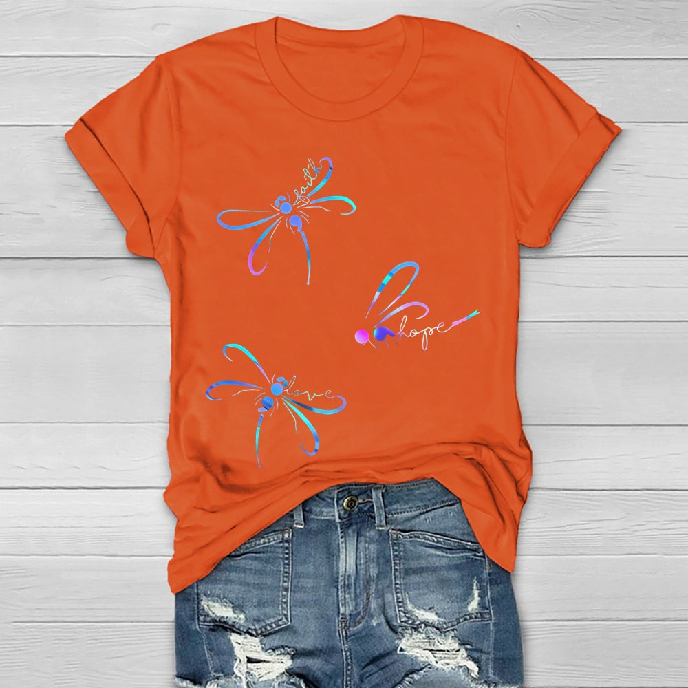 Faith Hope Love Dragonfly Healthwear T-shirt