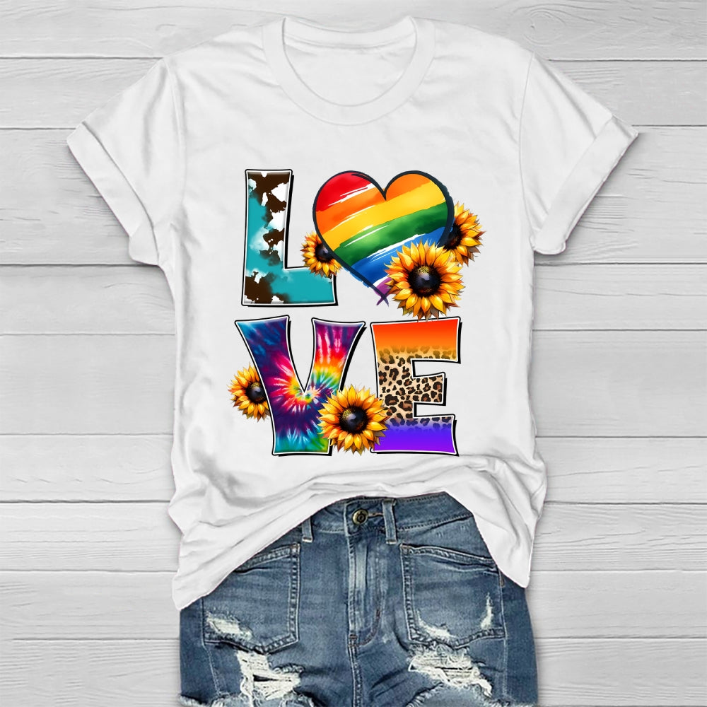 Love Colorful Sunflowers Healthwear T-shirt