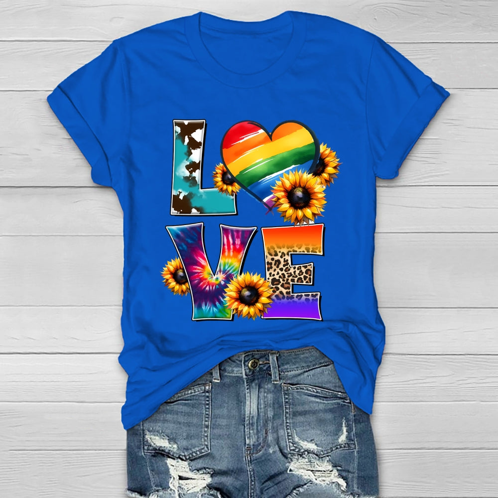 Love Colorful Sunflowers Healthwear T-shirt