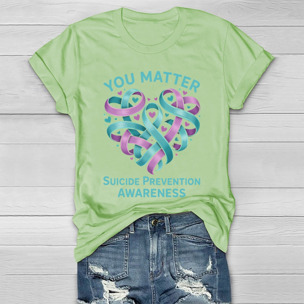 You Matter Suicide Prevention Awareness Teal Purple Heart Healthwear T-shirt