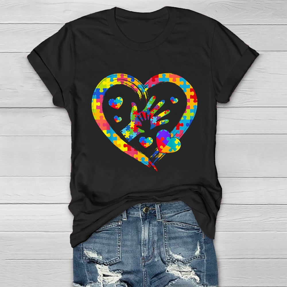Autism Colorful Puzzle Healthwear T-shirt